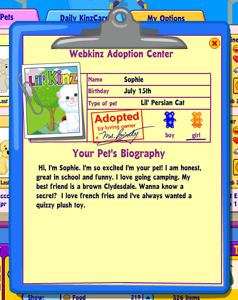 Adoption Certificate: