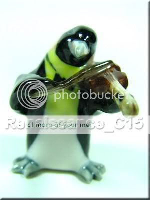 Figurine Miniature Animal Ceramic Cute 6 Penguins Band  