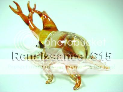 Figurine Animal Hand Blown Glass 2 Deer Grub Family  