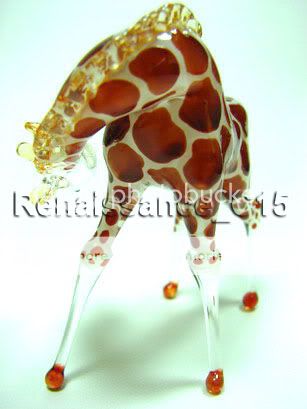 Figurine Animal Hand Blown Glass 1 Giraffe #1  