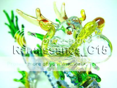   Hand Blown Glass Blue Dragon   Glass Animal   Glass Figurines  
