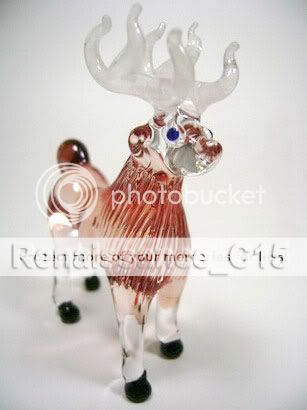 Figurine Animal Hand Blown Glass Deer  