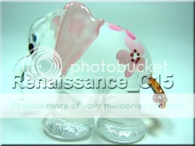 Figurine Animal Hand Blown Glass 3 Elephant Family #1  